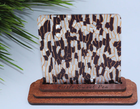 Pearl, Black and Gold Maze - 1/8" Celluloid Acrylic Sheet