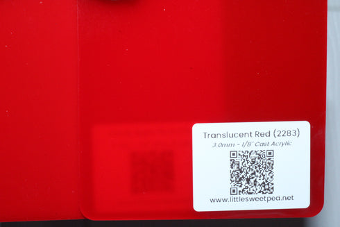 Translucent Red (2283) - 1/8" Acrylic Sheet