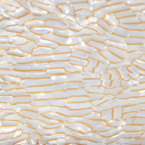 Pearly White and Gold Maze - 1/8" Celluloid Acrylic Sheet