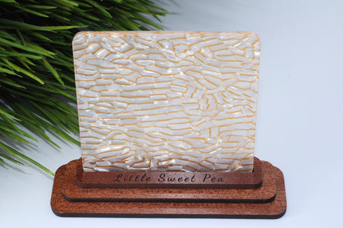 Pearly White and Gold Maze - 1/8" Celluloid Acrylic Sheet