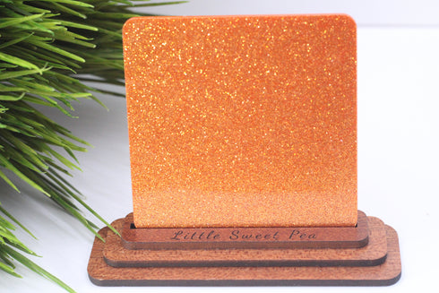 Orange Dusted Glitter - Single Sided - 1/8" Cast Acrylic Sheet