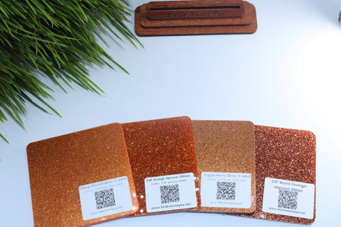Fall Orange Harvest Glitter - 1/8" Acrylic Sheet