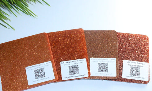 Orange Dusted Glitter - Single Sided - 1/8" Cast Acrylic Sheet