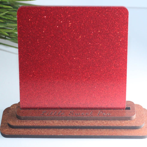 Scratch and Dent: Red Dusted Glitter - Single Sided - 1/8" Acrylic Sheet