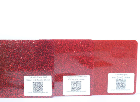Firecracker Red Glitter - 1/8" Acrylic Sheet