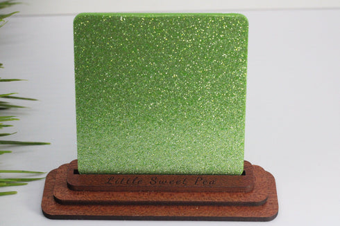 Scratch and Dent: (Muted) Dusted Green Apple Glitter - Single Sided - 1/8" Acrylic Sheet