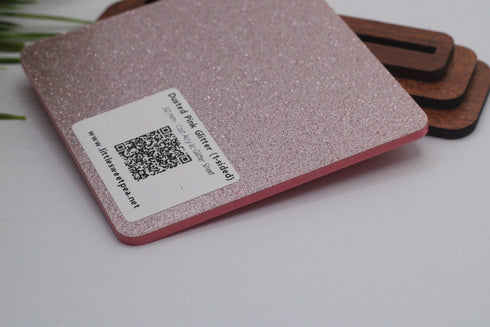 Dusted Pink Glitter - (1-sided) - 1/8" Cast Acrylic Sheet
