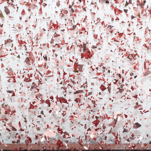 Rose Gold Glitter Flakes - 1/8" Clear Cast Acrylic Sheet