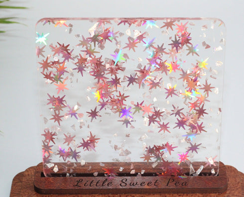 Rose Gold Starburst Confetti - 1/8" Acrylic Sheet