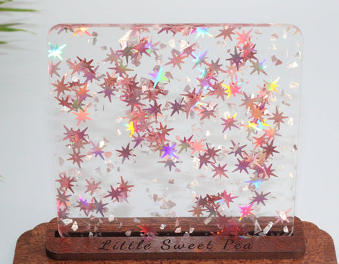 Rose Gold Starburst Confetti - 1/8" Acrylic Sheet