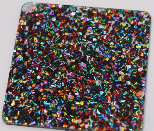 Scratch and Dent: Kaleidescope Glitter - 1/8" Acrylic Sheet