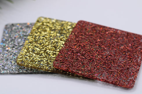 Chunky Disco Diva Silver Holo - 1/8" Acrylic Sheet