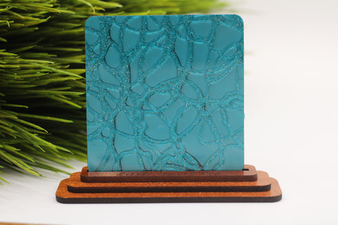 Dark Cyan Cracked Ice - 1/8" Acrylic Sheet