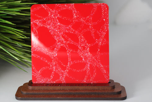 Red Cracked Ice - 1/8" Acrylic Sheet