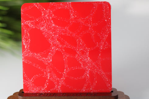 Red Cracked Ice - 1/8" Acrylic Sheet