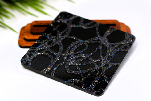 Black Cracked Ice - 1/8" Acrylic Sheet