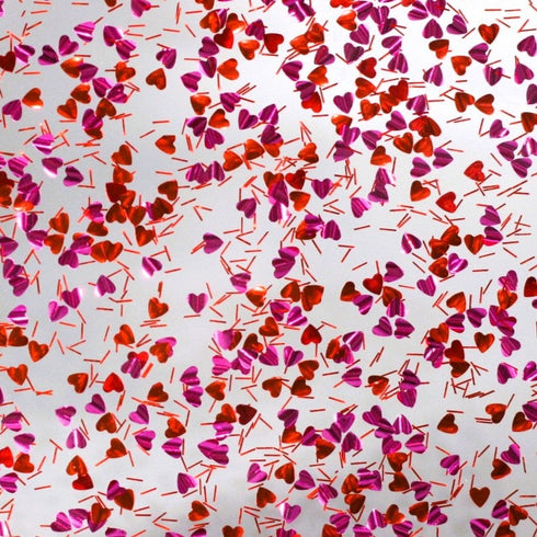 Fushia and Red Heart Confetti - 1/8" Acrylic Sheet