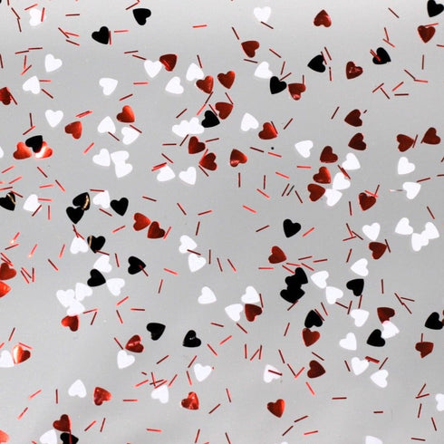 Scratch and Dent: Red, Black and White Heart Confetti - 1/8" Acrylic Sheet