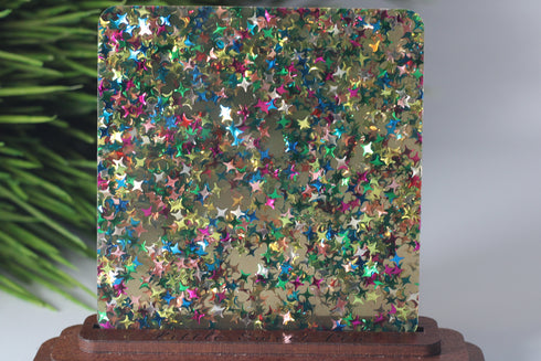 Scratch and Dent: Glimmer Groove Confetti - 1/8" Acrylic Sheet