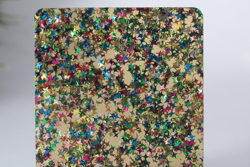 Scratch and Dent: Glimmer Groove Confetti - 1/8" Acrylic Sheet