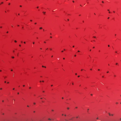 SURPLUS: Hazy Red Confetti Glitter - 1/8" Acrylic Sheet