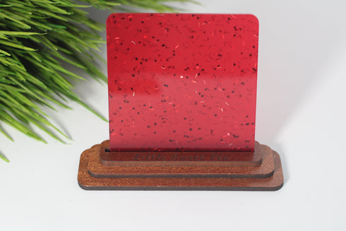 Hazy Red Confetti Glitter - 1/8" Acrylic Sheet