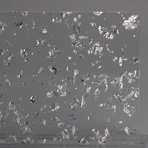 Silver Leaf Foil Flakes - 1/8" Acrylic Sheet