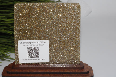 Champagne Gold Glitter 1/8" Acrylic