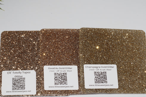 Champagne Gold Glitter 1/8" Acrylic