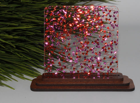 Fushia and Red Heart Confetti - 1/8" Acrylic Sheet