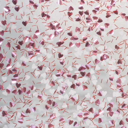 Pretty in Pink and White Heart Confetti - 1/8" Acrylic Sheet