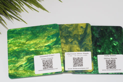 Chartreuse Glitter Ripple - 1/8" Acrylic Sheet