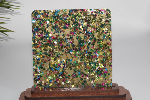 Scratch and Dent: Glimmer Groove Confetti - 1/8" Acrylic Sheet