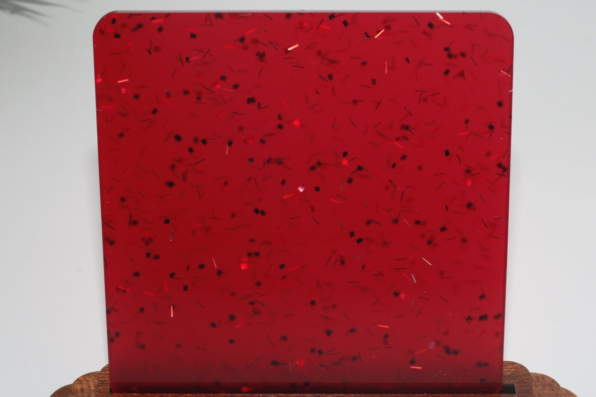 Hazy Red Confetti Glitter 1/8" Acrylic Sheet Little Sweet Pea Designs