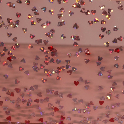 Tinted Red Heart Confetti - 1/8" Acrylic Sheet