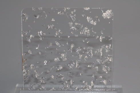 Silver Leaf Foil Flakes - 1/8" Acrylic Sheet