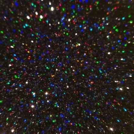 Brilliant Black Holographic Rainbow Glitter - 1/8" Acrylic Sheet