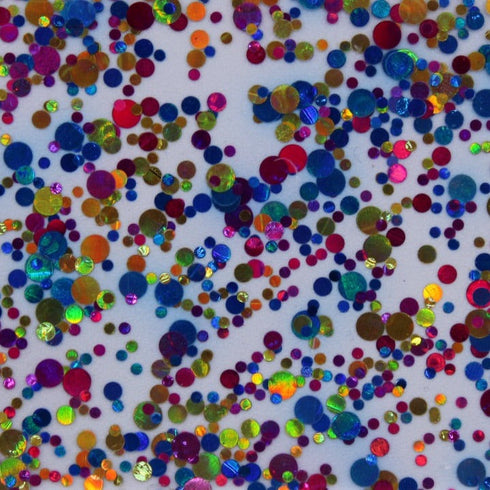 Scratch and Dent: Fushia Pink, Gold and Blue Glamourous Dots - 1/8" Cast Acrylic Sheet