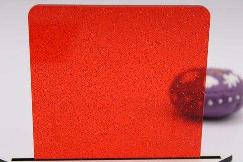 Scratch and Dent: A Little Glitter Red Tint - 1/8" Acrylic Sheet