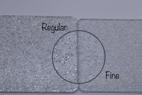 Scratch and Dent: A Little Silver (Extra Fine) Glitter - 1/8" Acrylic Sheet