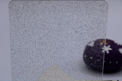 Scratch and Dent: A Little Silver (Extra Fine) Glitter - 1/8" Acrylic Sheet