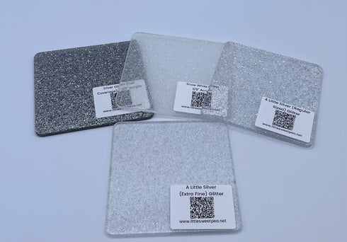 Scratch and Dent: Snow White Glitter - 1/8" Acrylic Sheet