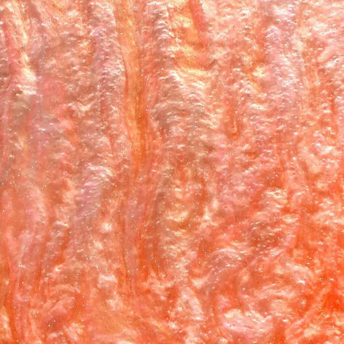 Scratch and Dent: Pale Orange Glitter Ripple - 1/8" Acrylic Sheet