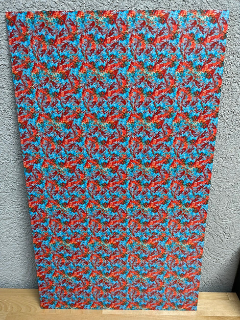 3157 - Turquoise and Rust Abstract