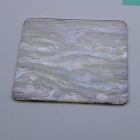 Scratch and Dent: Pearly White Glitter Ripple - 1/8" Acrylic Sheet