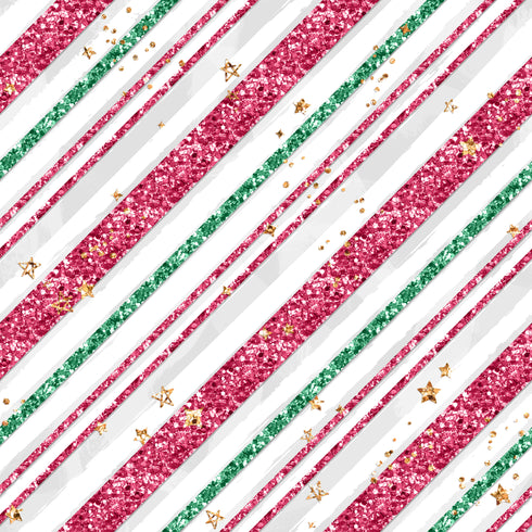 0148 - Candy Cane Striped Glitter