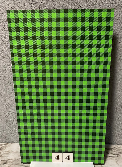 0044 - Small Lime Green & Black Plaid