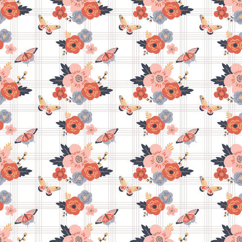 0671 - Blue and Orange Spring Flowers