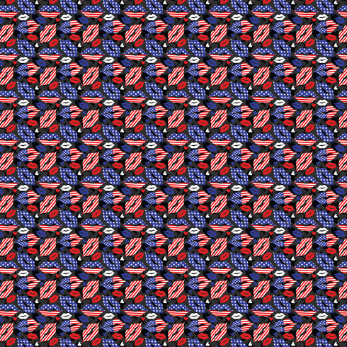 0212 - Micro Patriotic Flag Lips