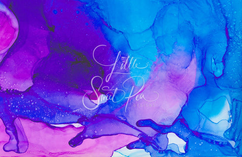2129 - Abstract Watercolors Blue & Purple